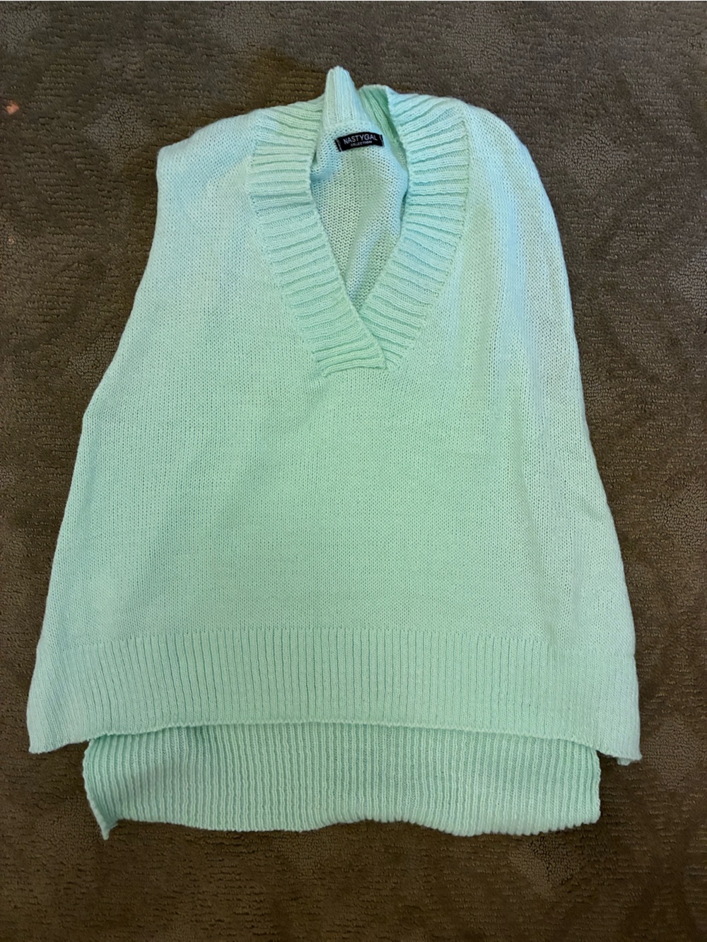 Nasty Gal Mint Green V-Neck Knit Tunic